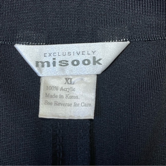 Exclusively Misook Straight Leg Ankle Pants Womens XL Black Pull On Knit Casual - Picture 4 of 9